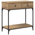 Jills - console meuble - charge 20 kg - table console - vidaxl - avec tiroir ch�ne artisanal 75x345x75cm ...