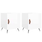 Jills - ensemble de 2 armoires de chevet tables de chevet lot de 2 - blanc brillant 40x40x50cm oct73783877 ...