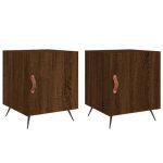 Jills - ensemble de 2 armoires de chevet tables de chevet - ch�ne marron 40x40x50cm - bois ding�nierie ...