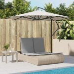 Jll * top - chaise longue - bain de soleil - lot de 2 avec coussins - beige r�sine tress�e lll333