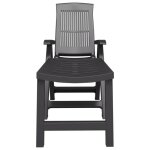 Jll * top - chaise longue - bain de soleil - anthracite plastique lll601