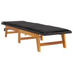 Jll * top - chaise longue - bain de soleil - avec coussin - r�sine tress�e / bois massif dacacia lll1168 ...