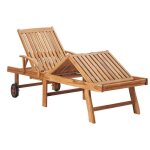 Jll * top - chaise longue - bain de soleil - avec coussin - rouge bois de teck solide lll1277 Jll * top - chaise longue - bain de soleil - avec coussin - rouge bois de teck solide lll1277