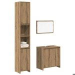 Jll * top - mobilier pour salle de bain - ensemble de meubles salle de bain - lot de 3 - bois ding�nierie ...