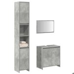Jll * top - mobilier pour salle de bain - ensemble de meubles de salle de bain - lot de 3 - gris bton ...