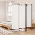 Jll * top - paravent interieur / cloison de s�paration - 6 panneaux - blanc 240x200 cm tissu lv1978