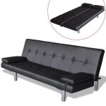 Jm - best sofa convertible contemporain - canapé - lit réglable avec deux oreillers similicuir noir top19326 ... Jm - best sofa convertible contemporain - canapé - lit réglable avec deux oreillers similicuir noir top19326 ...