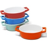 Joejis lot de 4 ramequin four ronds en cramique - idal pour cuisiner gratin lasagne et recettes de ...