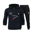 Jogging enfant - npz - survtement foot france - noir - sweat  capuche - pantalon lastiqu