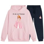 Jogging fille princesse rose - ensemble sweat et pantalon 3 - 14 ans - - rose