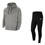 Jogging polaire - nike - zipp� a capuche - gris et noir - respirant - multisport