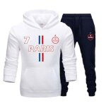 Jogging survtement homme style paris 1 toile ? blanc et bleu marine - - blanc