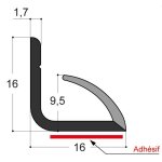 Joint d�tanch�it� pour cadres de porte - f7 - 22 - jeux 7 - 9 mm - pvc bi - duret� - corni�re rigide