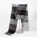 Jolie charpe pour femme et homme colore et  motifs cossais  carreaux grise et noire
