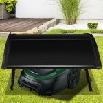 Joparri garage de tondeuse toit noir pour robot abri cadre en acier noir garage 106x87x50 cm