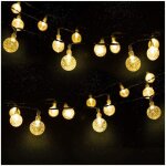 Jormftte guirlande lumineuse solaire ext�rieure 30 led 8 modes 6. 5m boules cristal �tanches pour no�l ...