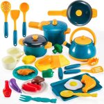 Jouet accessoire cuisine enfant ustensile avec casseroles et poles aliment dinette jeu de rle ducatifs ...