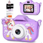 Jouet appareil photo enfant fivefine licorne appareil photo numrique 2. 0 pouces hd 1080p camra selfie ...