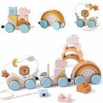 Jouet bebe 1 2 3 ans - train en bois montessori - jouet d�veil � tirer - cadeau id�al no�l & anniversaire ...