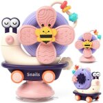 Jouet de bain escargot � ventouse pour chaise haute et b�b� de 6 � 12 mois jouet spinner jeux montessori ...