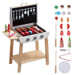Jouet barbecue grill set - vevor - 21 pcs - ensemble de jouets de cuisine pour enfant - avec aliments ...
