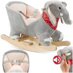 Jouet � bascule - tectake - �l�phant � bascule en peluche � partir de 12 mois avec effet sonore 33 x ...