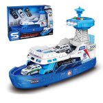 Jouet bateau de police avec 3 voitures - �chelle 1:16