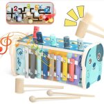 Jouet bebe 1 an jeux montessori 1an cadeau enfant bebe 1 2 3 an fille garcon 3 en 1 jouets en bois jeu ...