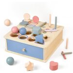 Jouet en bois pour b�b� jeu montessori de tri des couleurs et des formes 4 en 1 cadeau pour b�b�s de ...