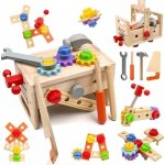 Jouet en bois outil pour enfant 2 ans 29 pices jeux en bois pour enfants avec bote outilscadeau enfant ...