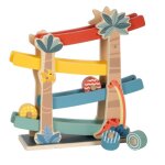 Jouet en bois - small foot company - circuit  boules dino - 4 roues en bois - dcor de dinosaures - ...