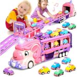 Jouet de camion pour enfant transport voitur licorne jeux 3 4 5 6 ans filles camion jouet avec sons et ...