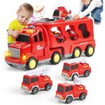 Jouets camion de transport camion de pompiers jouet 7 en 1 avec lumi�res et musique pour les enfants ...