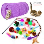 Jouets chat 21 pi�ces jouet � plumes pour chat chaton et kitty kit jouet chats avec tunnel balles plumescloche ...