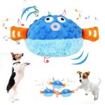 Jouet chien interactif dauphin - 1 pi�ce bleu balle rebondissante peluche lavable - convient pour animaux ...