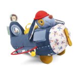 Jouet dactivit�s - lilliputiens - jules le chien - avion bleu - 26 cm - pour b�b�