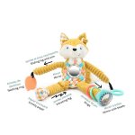 Jouet dveil - les dglingos - cyranos le renard - peluche dactivits - jaune - 36x8x40 cm