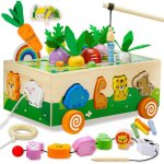 Jouet �ducatif en bois montessori - swrose - 6 en 1 pour b�b� 1 an jeu de ferme en bois cadeau �ducatif ...