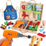 Jouet enfant 3 ans - boite a outils enfant montessori jeux enfants 3 ans avec perceuse tablier 45 pices ...
