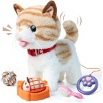 Jouet enfant or or tu chat interactif peluche 10 t�l�command� r�p�te et marche