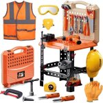 Jouet tabli enfant de travail petit bricoleur - etabli pour enfant avec perceuse et casque - jeu dimitation ...