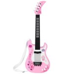 Jouet de guitare basse multifonction pour enfants instrument de musique lger pour enfants rose