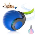 Jouet interactif pour chats - bleu - nouveau jouet pour chat balle interactive avec queue en peluche ...