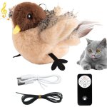 Jouet interactif pour chat oiseau jouet en peluche rechargeable jouet chat oiseau avec t�l�commande