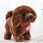 Jouet interactif chien avec clochette peluche interactive marche aboie et remue la queue chien peluche ...