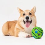 Jouet interactif pour chien - giggle - balle de 14cm - vinyle - couleur verte - amusant et engageant
