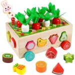 Jouets montessori  partir de 1 anjouets en bois 7 en 1 jeu de ferme jouet moteur en boiscubes  emboter ...