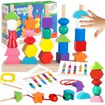 Jouet montessori bois puzzle enfant2 en 1 jeux pdagogique empilable 2 3 4 5 6 ansjouets de tri  enfiler ...