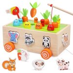 Jouet montessori ferme en bois 7 en 1 - jeu �ducatif avec voiture & animaux cadeau b�b� 1 2 3 ans fille ...
