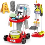 Jouet de nettoyage enfant 29 pices set de mnage ducatif avec aspirateur balai brosse et chariot - ...